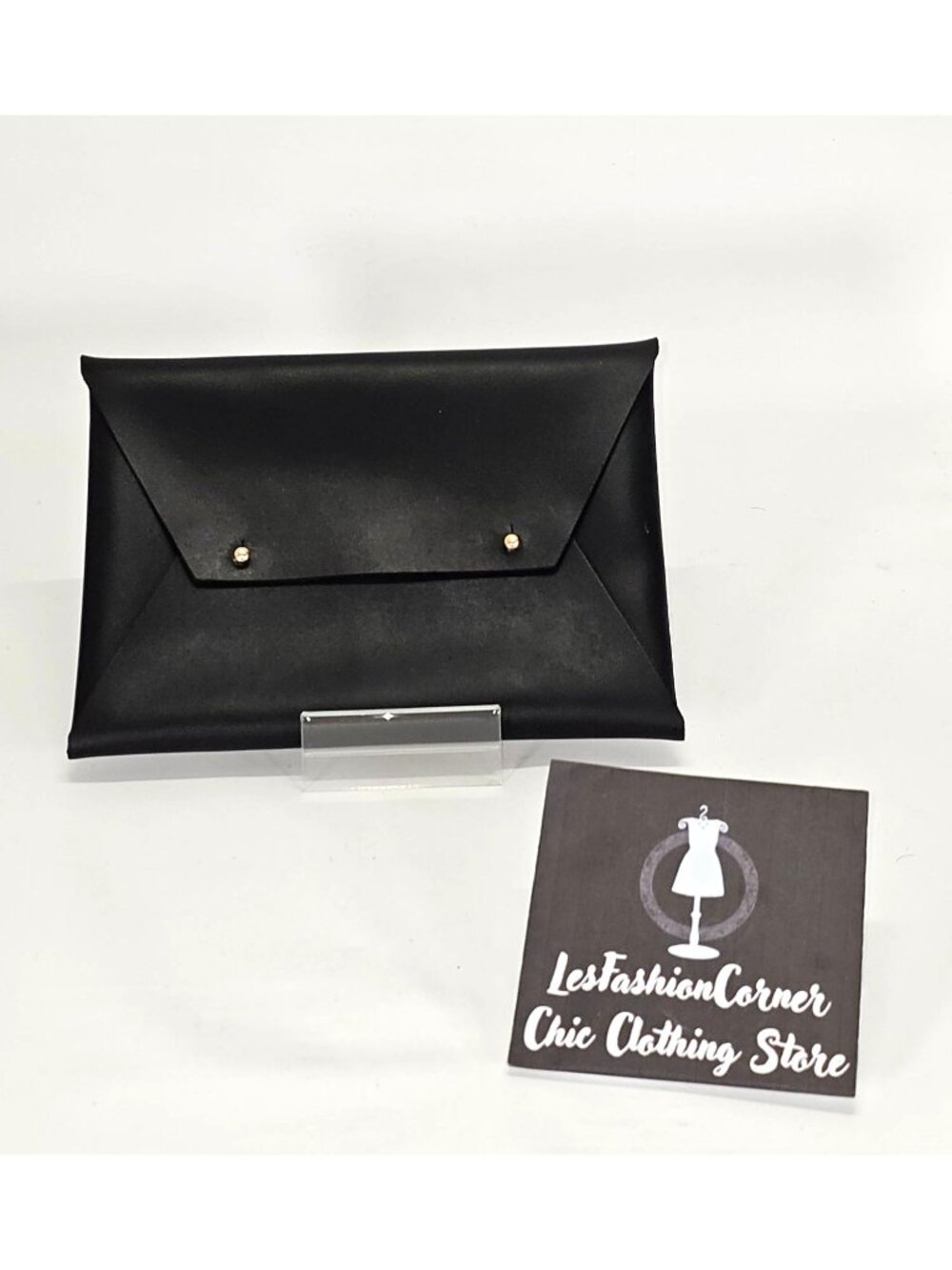 Tribe Alive Women's Black Vegan Leather Envelope Pouch Wallet Small 1763